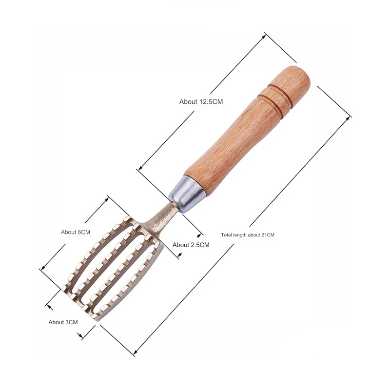 Скребок для рыбной чешуи, скребок для удаления чешуи для рыбы из твердой древесины, латунной чешуи, скребок для чешуи