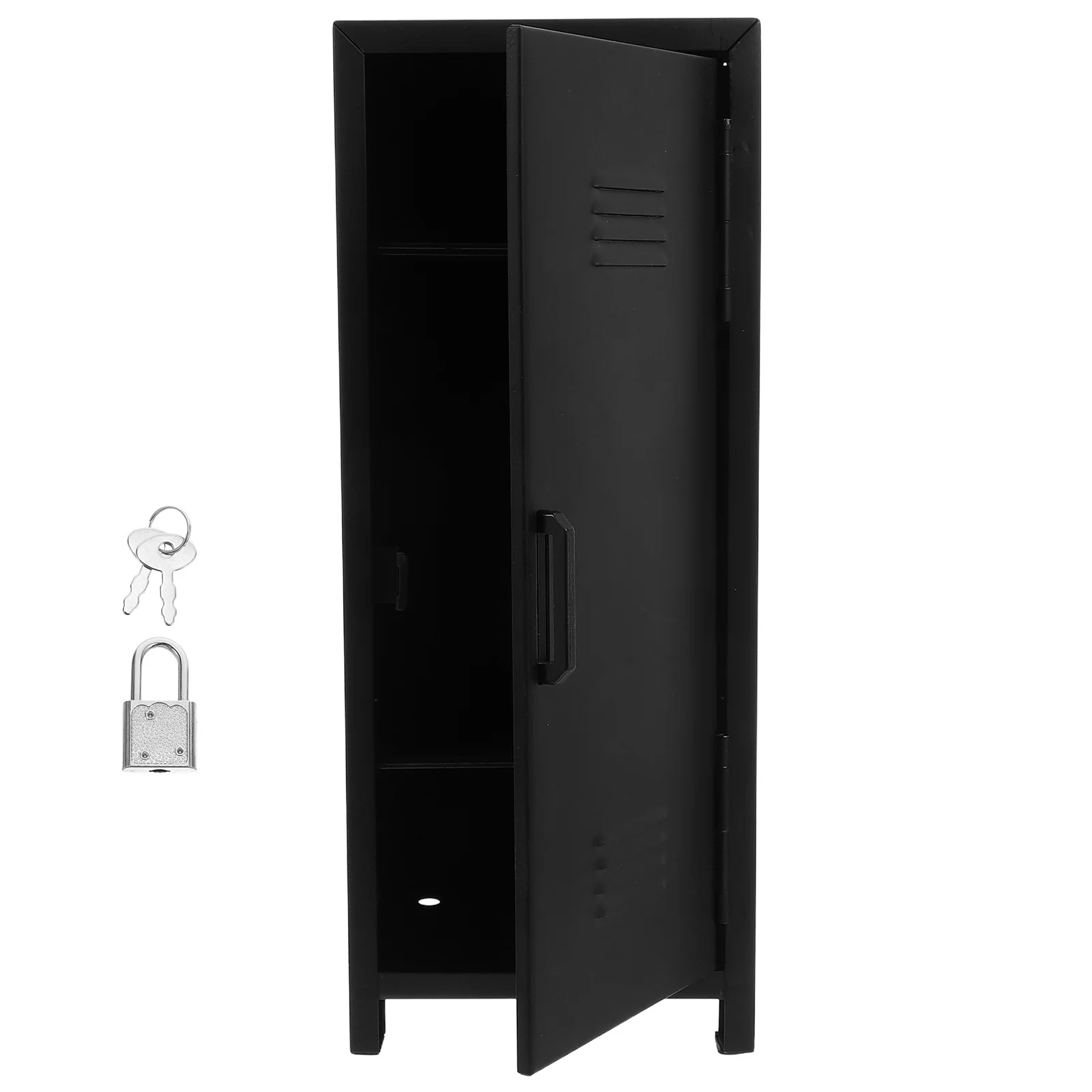 

Metal Desktop Storage Box Small Lockable Iron Cabinet For Office Bedroom Living Room Vertical Organizer Cabinet Durable