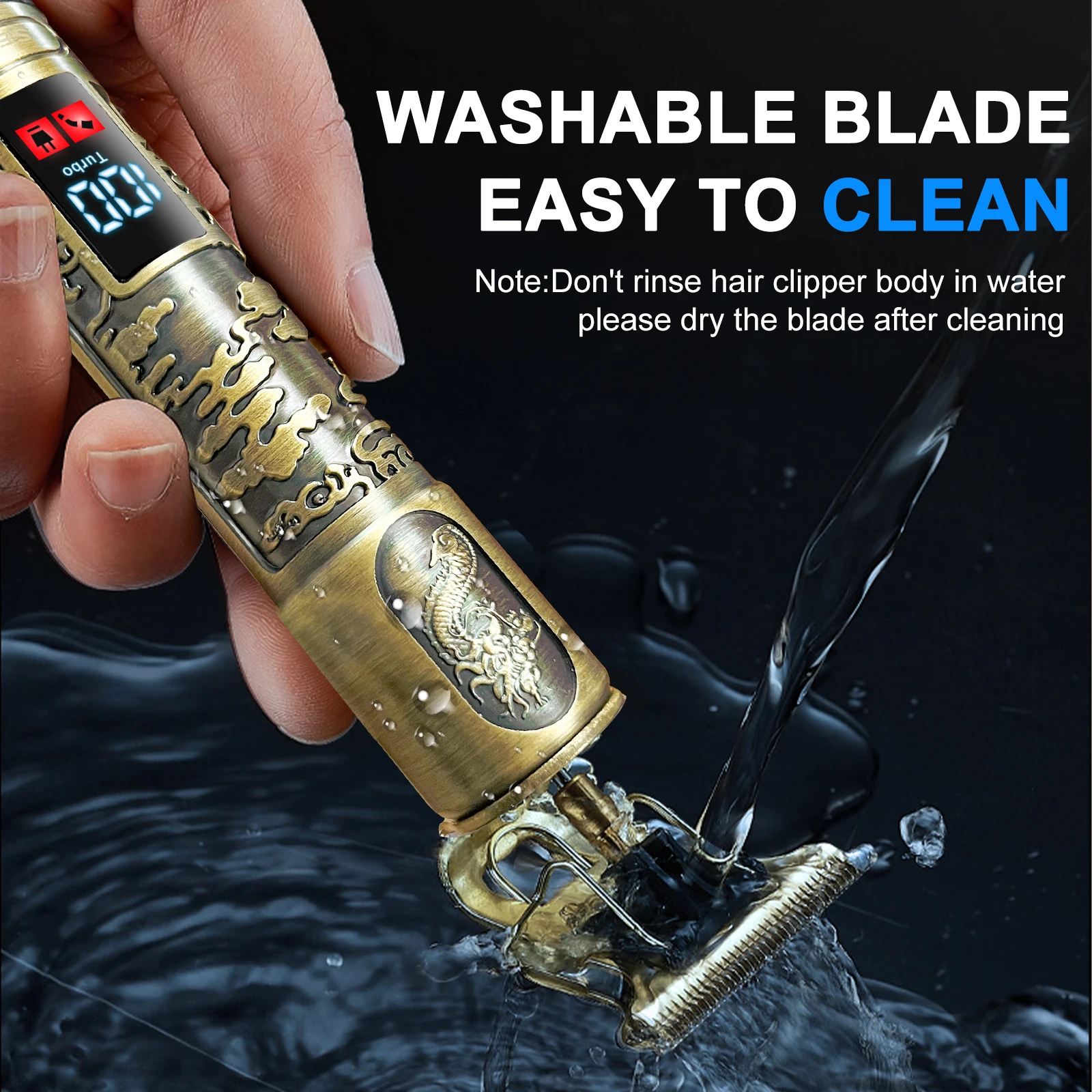 مجموعة ماكينة قص الشعر الكهربائية الاحترافية من سيجوي، ماكينة تشذيب الشعر الكهربائية القابلة لإعادة الشحن للرجال #5