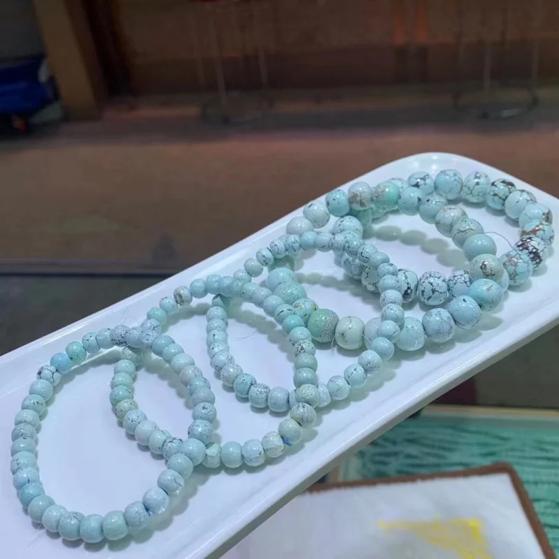 Raw Ore Turquoise Old Shape Beads Bracelet Wholesale Porcelain Degree Is Good Hand Toy Easy to Color Size 6.5-11mm