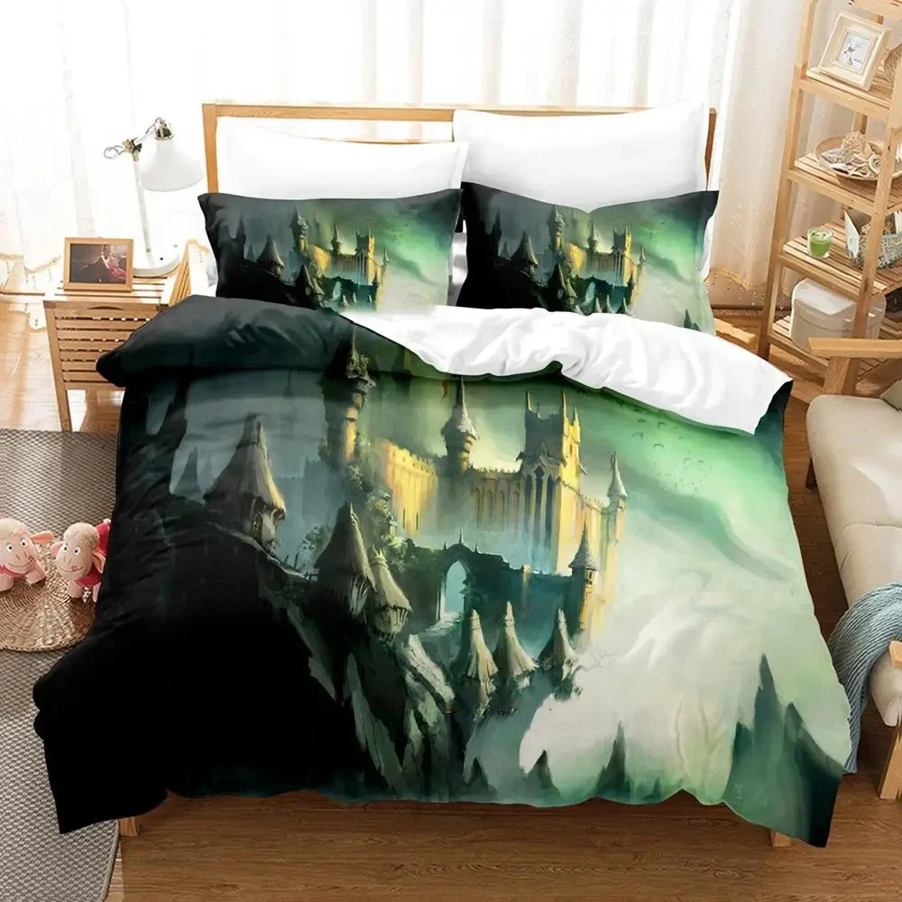 Science Fiction Enchanted Castle Bedding Set Duvet Cover Bed Set Quilt Cover Pillowcase Comforter king Queen Size Boys Adult