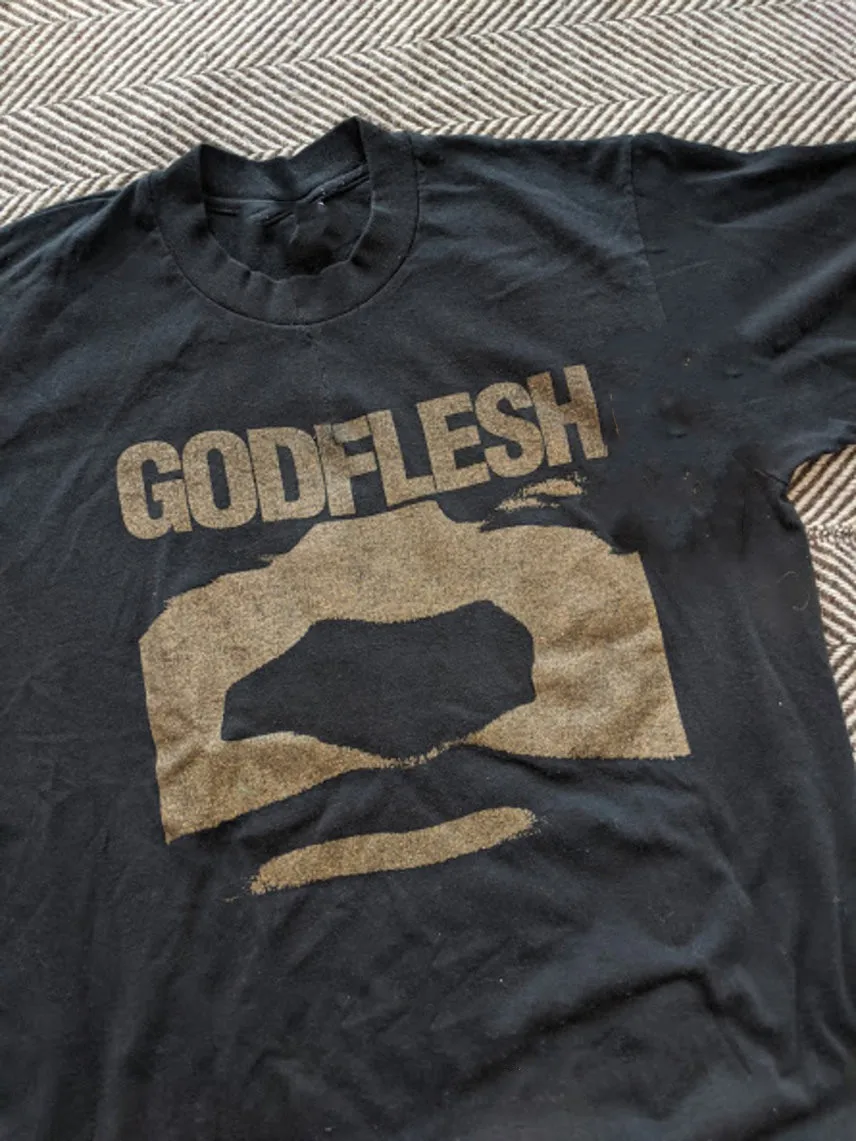 

Черная футболка Godflesh Band, хлопковая футболка в полный размер, унисекс, S 5XL, большие товары, концерт, уличная одежда, графика, винтаж, ретро