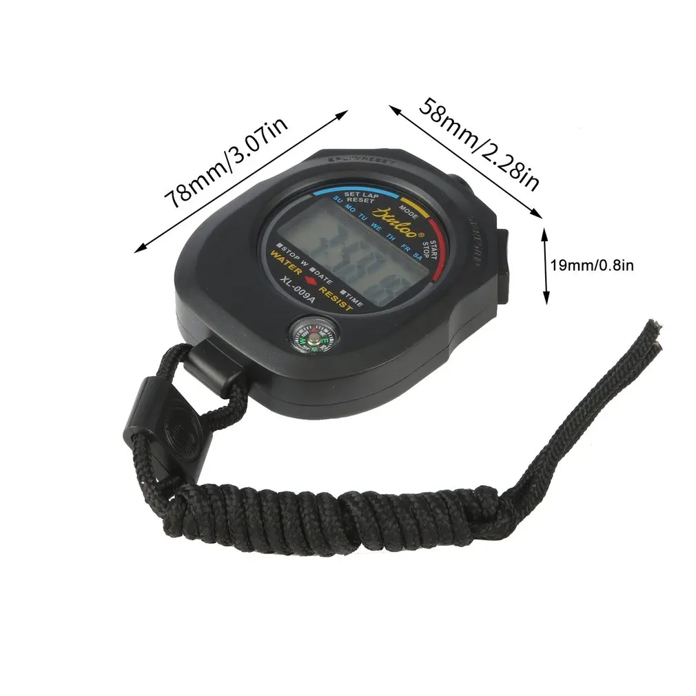 Portable ABS Time Counter Digital LCD Sports Stopwatch Professional Waterproof Sports Chronograph Durable Timer