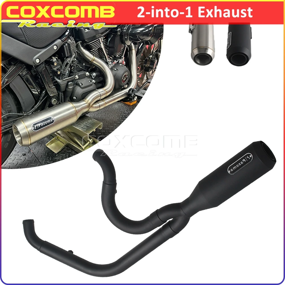 ل هارلي سوفتيل فات بوب FXFB FXFBS القياسية FXST دراجة نارية الانزلاق على العادم 1.75 "-2" رأس ربط الأنابيب الخمار DB القاتل 2018 + #1