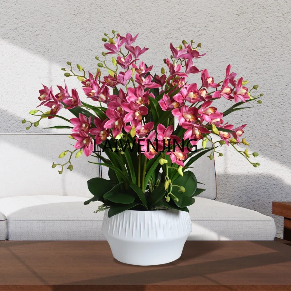 LYN high-grade Cymbidium simulated flower new Chinese living room Phalaenopsis fake flower ornament