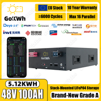 GoKWh EU 48V 51.2V 100Ah LiFePO4 Battery On Off Grid Pack 100A BMS 5.12KWh 5KW For Solar Home Energy Storag System Ukraine 48V