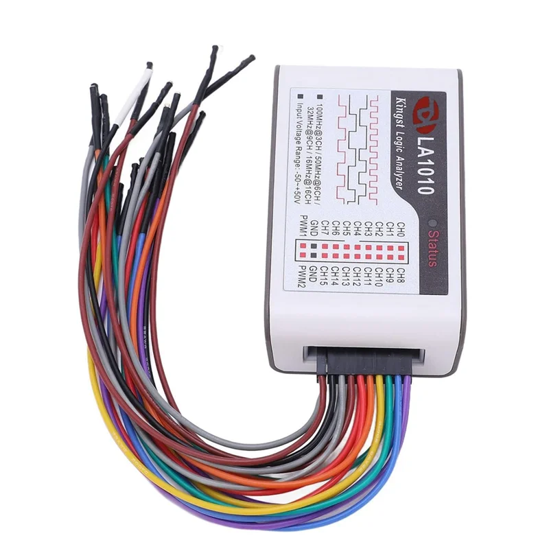 

A20F-Logic Analyzer, 16 Channel Logic Analyzer Portable Device With Cable USB Interface 100M Sampling Rate 50V Input