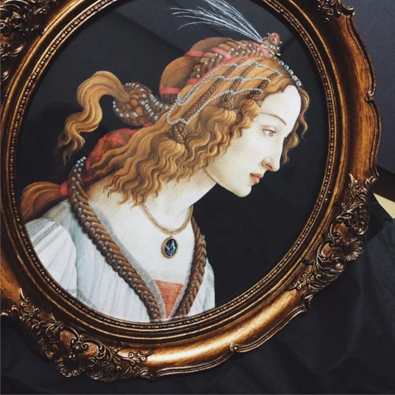Cornice per Foto in Resina Stile Art Déco Francese Ovale di Lusso Classica