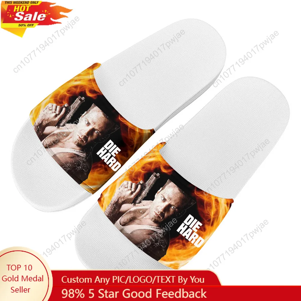 

Die Hard Movie Slippers Home Water Shoes John McClane Mens Womens Summer Slipper Indoor Outdoor Shower light Pool Sandals