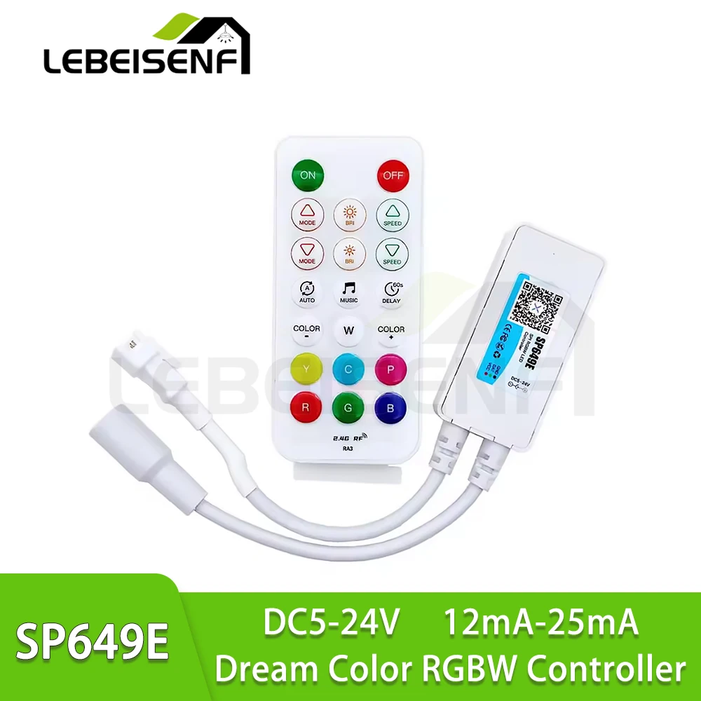 

SP649E RGBW Color-Changing Controller Bluetooth APP Remote Control Smart Home Lighting Controller with Color Variations