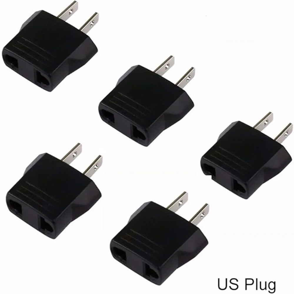 5pcs/2pcs/1pc EU To US Travel Power Adapter 2 pins Plug Adap