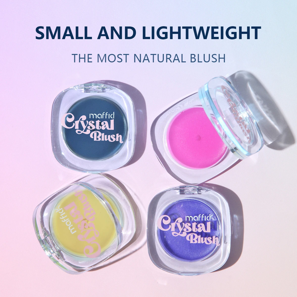 6 shades of crystal warm shimmering blush cream, long-lasting makeup, waterproof, sweatproof blusher