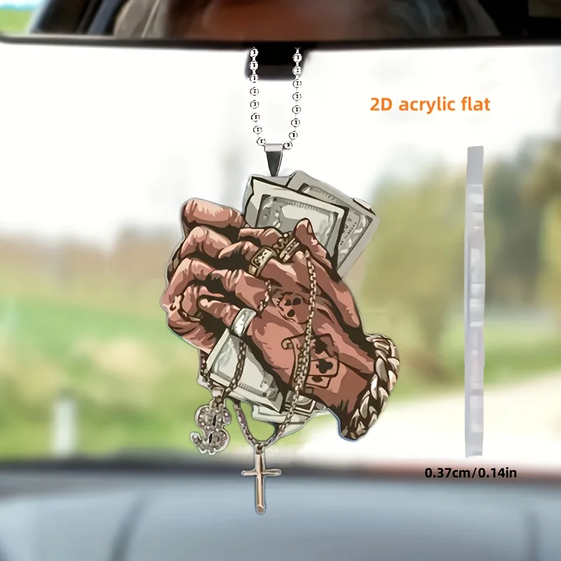 Wealth Hand Hanging Decoration Hanging Pendant Wind Chime Suncatcher Home Window Ornament Garden Decor Car Interior Decoration