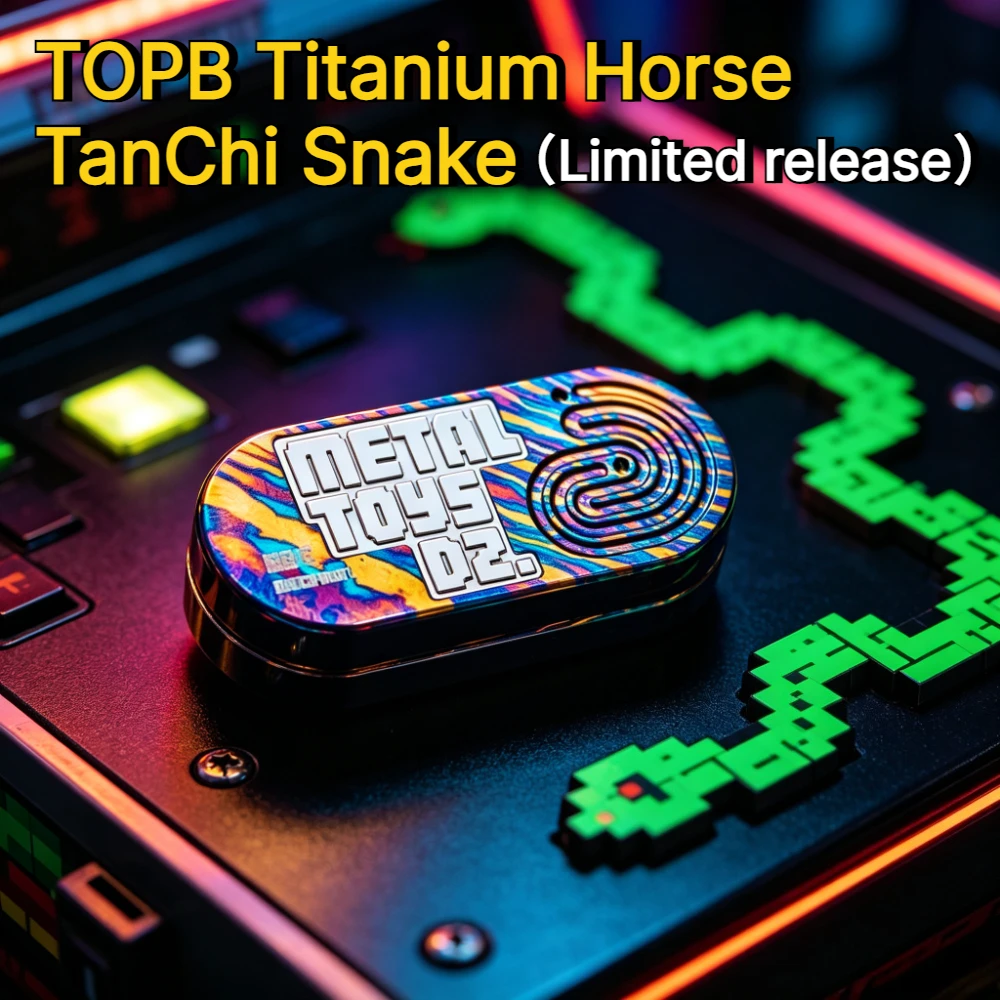 Dz.TOPB EDC TanChi Snake Titanium Alloy Limited Edition Magnetic Mechanical Metal Buckyball Fingertip Push Card Stress Toy