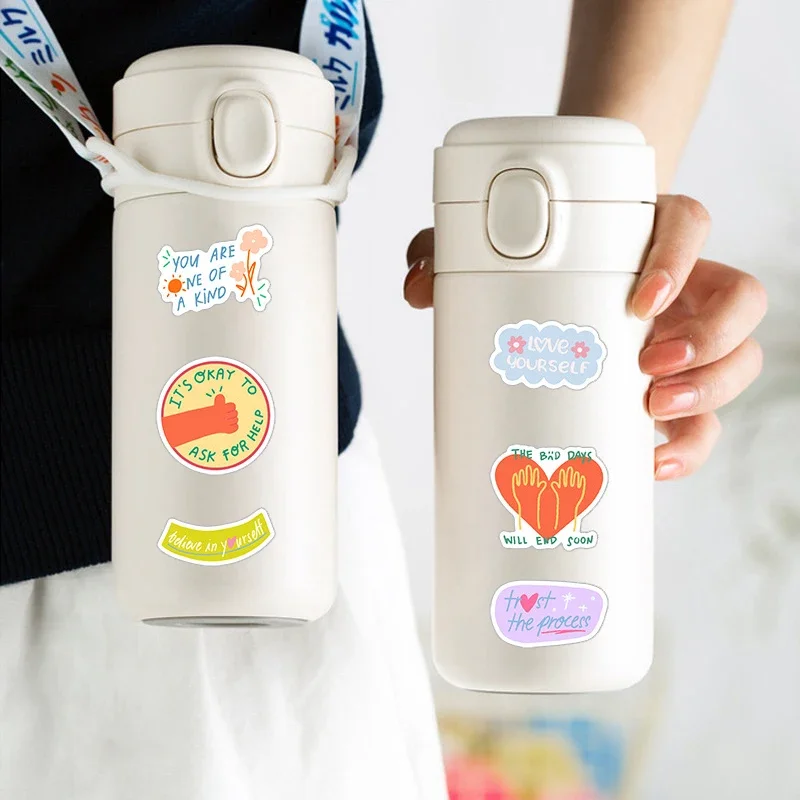 50 قطعة الكرتون ملهمة الكلمات ملصقات حزمة الإنجليزية تحفيزية عبارة الكتابة على الجدران الشارات DIY بها بنفسك الهاتف خوذة سكرابوكينغ المحمول #1