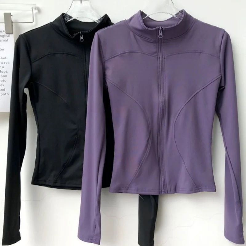 

Одежда для йоги Slim Fit, летняя спортивная одежда, топ с длинными рукавами для защиты от солнца, верхняя одежда для бега, женская верхняя одежда Ele Sle