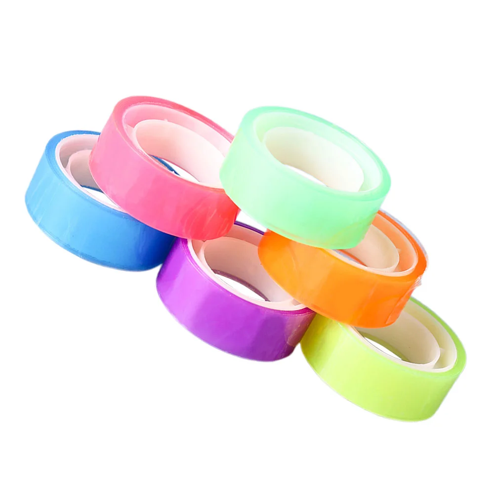 6 Rolls Tape Color Transparent Nursing Student Essentials Study Supplies School Adhesive College Scrapbook Child