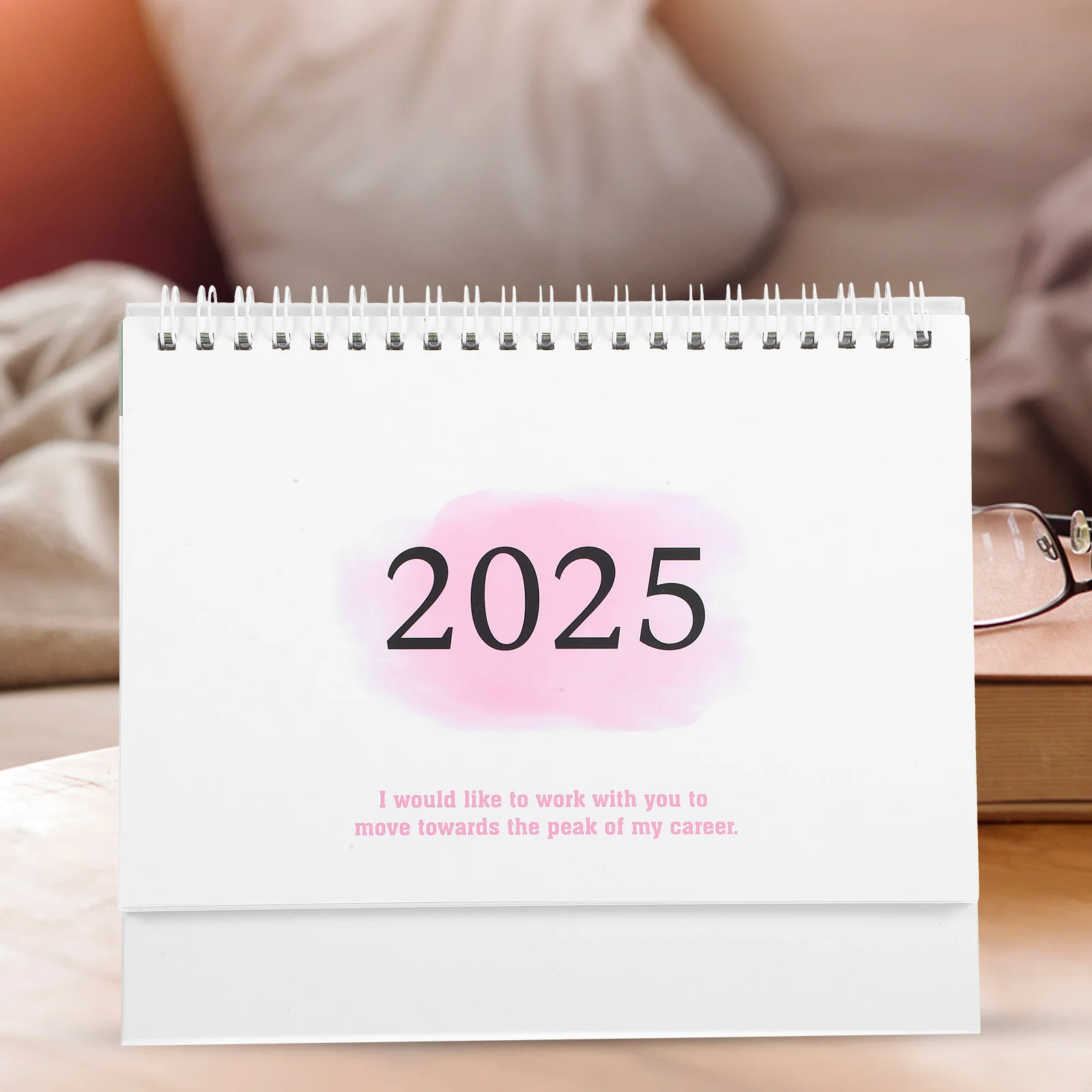 English Version Desk Calendar 2025 Stylish Monthly Planner Home Office Decor Standing Base Simple Design