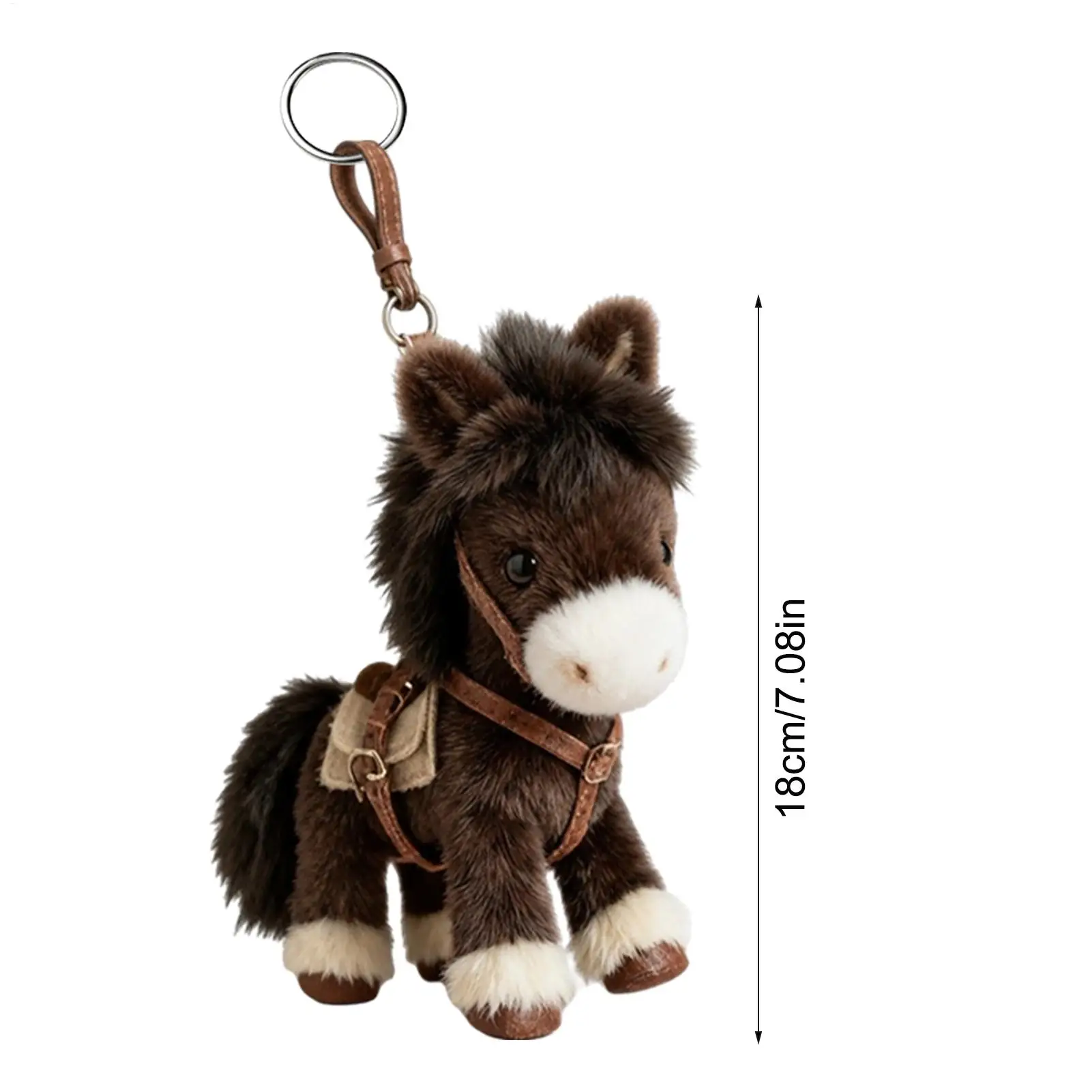 7Inch Mini Horse Plush Keychain Soft Stuffed Animal Doll Bag Charm for Kids Teens Girls Boys Bag Purse Backpack Handbag Decor