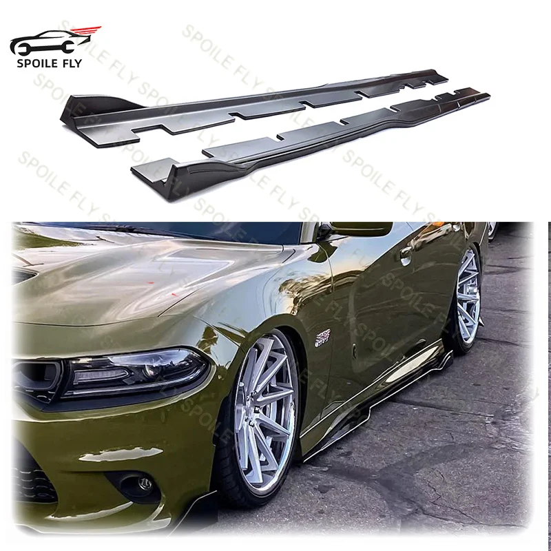 For Dodge Charger Widebody 2015-2023 Performance Style 4Pcs/Lot ABS Side Skirt Splitters Diffuser Bumper Spoiler Glossy Black