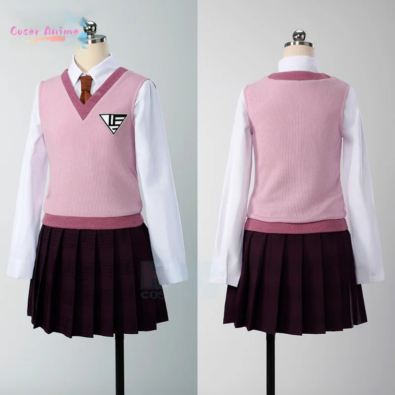 【Coser】Danganronpa V3 Akamatsu Kaede أزياء تنكرية مجموعة تنورة موحدة أنيمي سترة + قميص + تنورة + جوارب + ربطة عنق