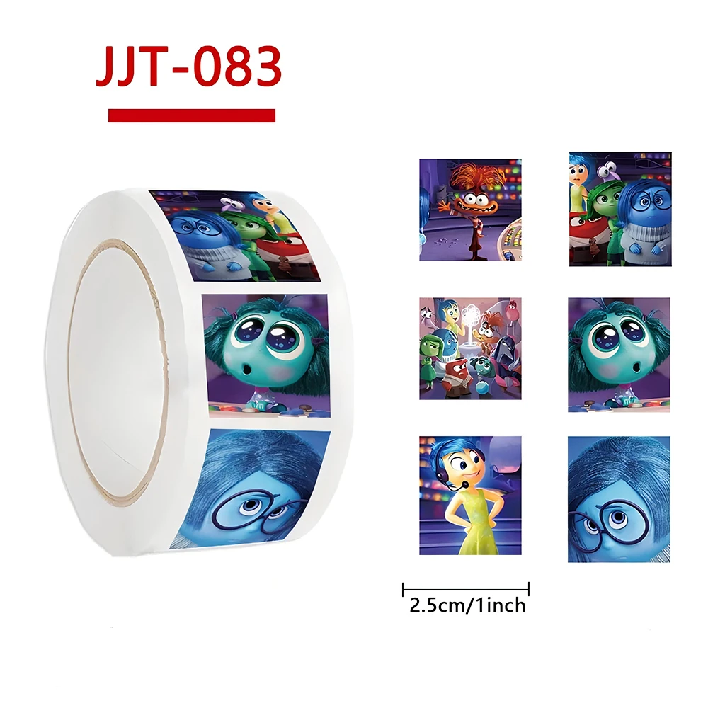 

500pcs/Roll Cartoon Inside Out 2 Sealing Stickers Cute Waterproof Anime Decoration Decals DIY Suitcase Funny Sticker Reward Gift