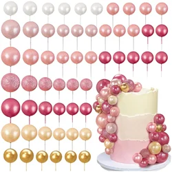 56 PCS Ball Cake Picks Kolorowa nakładka na tort w kształcie kuli Pearl Balls Cupcake Cake Insert Topper na przyjęcie urodzinowe Wedding Decora