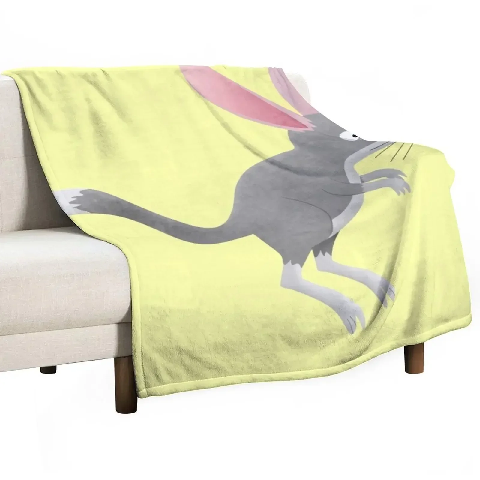 

Cute happy Australian bilby cartoon Throw Blanket Bed linens Quilt Luxury Throw Blankets