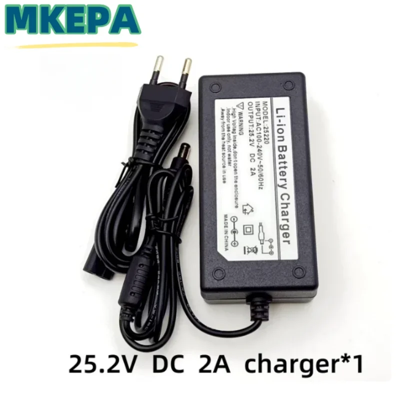 Batería de litio 6S2P 18650, 25,2V, 13800mAh, para bicicleta eléctrica, ciclomotor,batería de iones delitio 25.2V 2A DC Charger