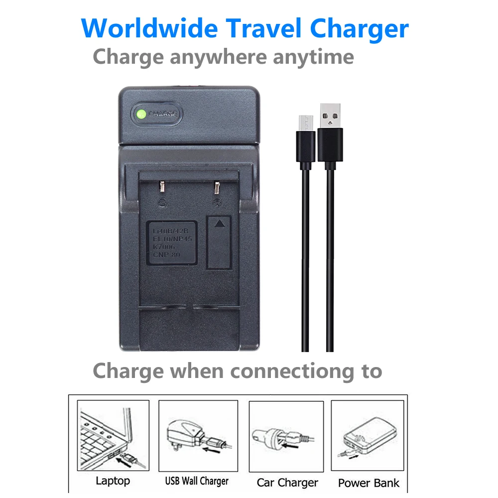 4 шт. Li-40B Li-42B EN-EL10 аккумулятор + тонкое зарядное устройство для мгновенной камеры Fuji Instax Mini 90