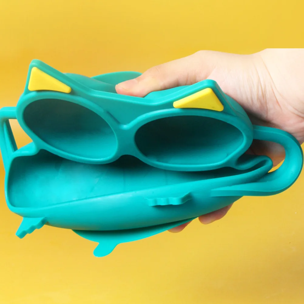 

1 шт., силиконовая тарелка для кормления для малышей, зеленая детская присоска с героями мультфильмов, пищевая силиконовая посуда, микроволновая печь, охлаждение