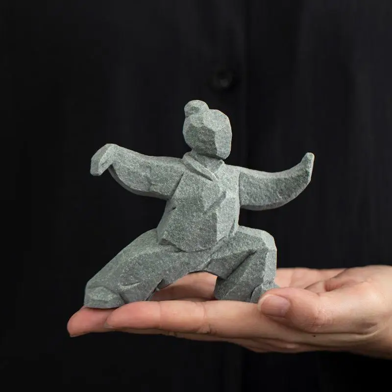 New Sale Chinese Kung Fu Figure Martial Arts Sculptural Ornament Classic Decorative Statue for Tea Table or Study Desk