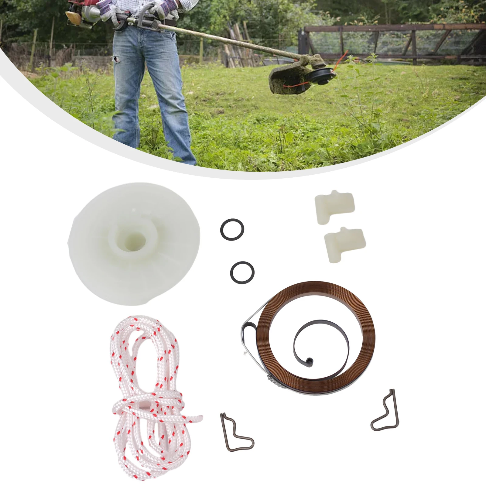 Starter Pulley Spring Rope Pawl Kit for 2 Engine String Trimmers FC55 FS55 FS45 FS46 FS38 HL45 Replacement Set