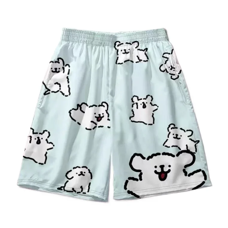 2024 Cartoon Sanrio Pochacco T Shirt Breathable Cool Summer Shorts Boys Girls Cute Casual Beach Pants Couple Pajama Pants