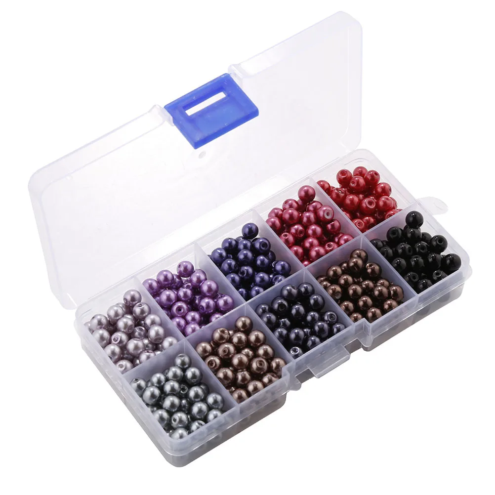 

500pcs Glass Pearl Loose Beads Round Satin Luster Diy Rondelle Spacer For Bracelet Earrings Jewelry Craft Beading Embroidery