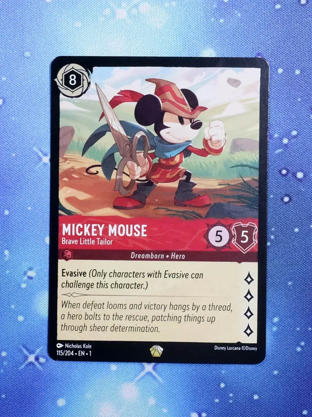 Disney Lorcana Proxy The First Chapter NoneFoil – Mickey Mouse – Brave Little Tailor (115/204)TCG Game Cards