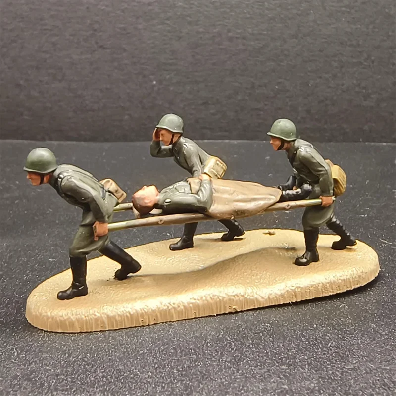 

1:72 Scale Model 3D Printing Painted 4Pcs German Soldiers On Stretchers For Rescue Toys DIY Scene Accessory Display Fans