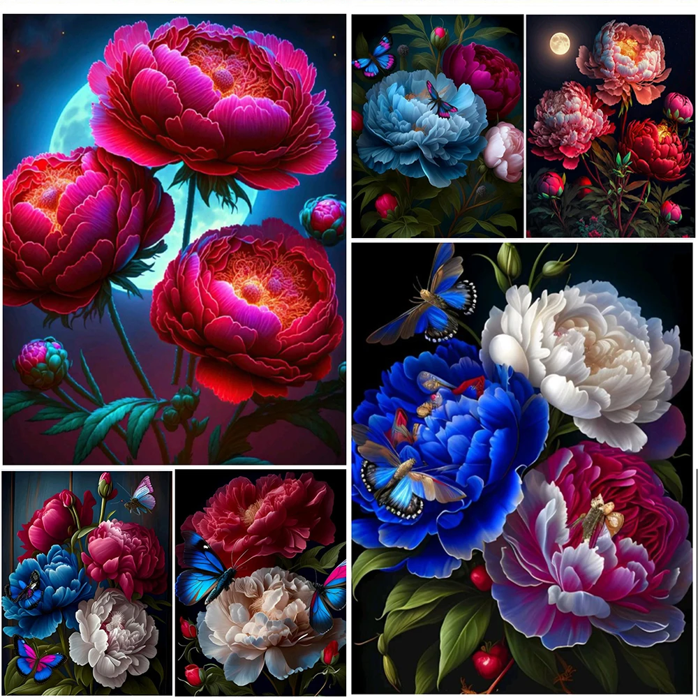 DIY Diamond Painting Fantasy Peony Butterfly Diamond Embroidery Flower Mosaic Cross Stitch Colorrful Flora Home Decor