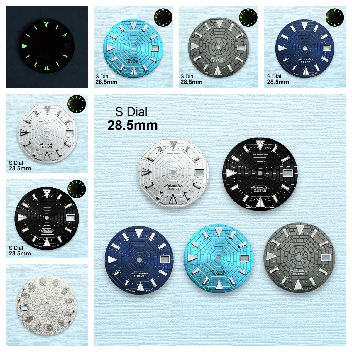 

28.5mm S Logo Cobweb Dial Suitable for NH35/NH36/7S Japanese Movement Green Luminous High Quality Watches Modified Accessories