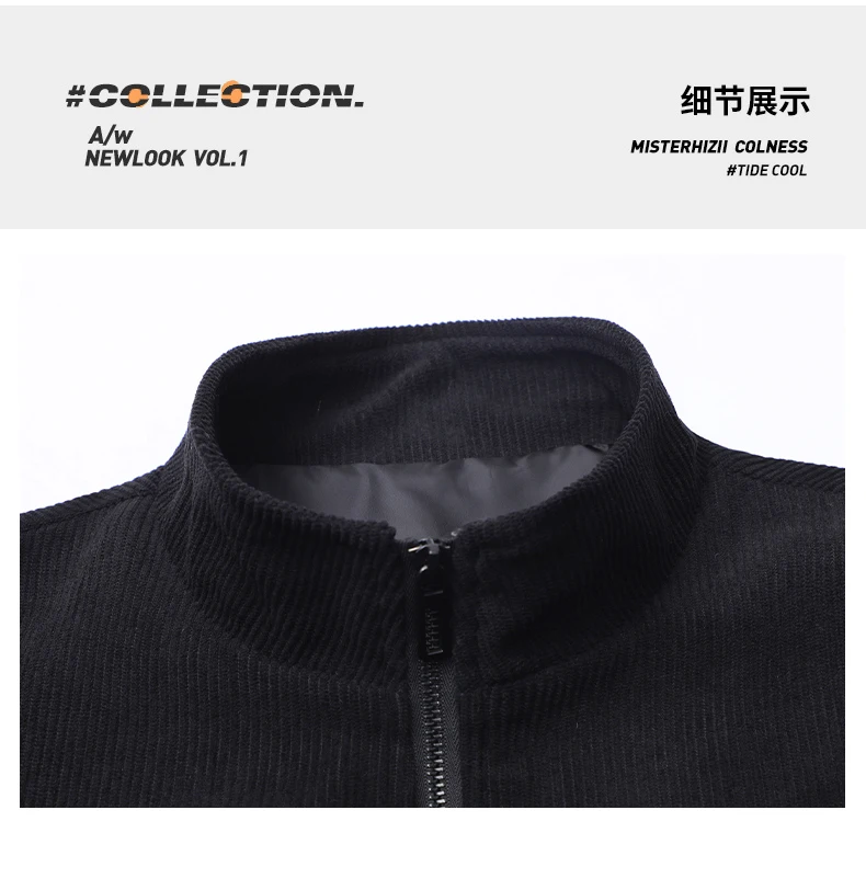 Cordjacke für Herren, Frühling/Herbst, neue amerikanische Retro-Cargojacke, Oberbekleidung, Business-Mantel für Büro, modische Winter-Freizeit- und Arbeitskleidung – Detail 2