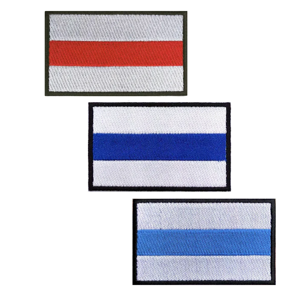Republic Of Belarus Flag Armband Embroidered Patch Hook Loop Iron On Embroidery Badge Military Moral Stripe