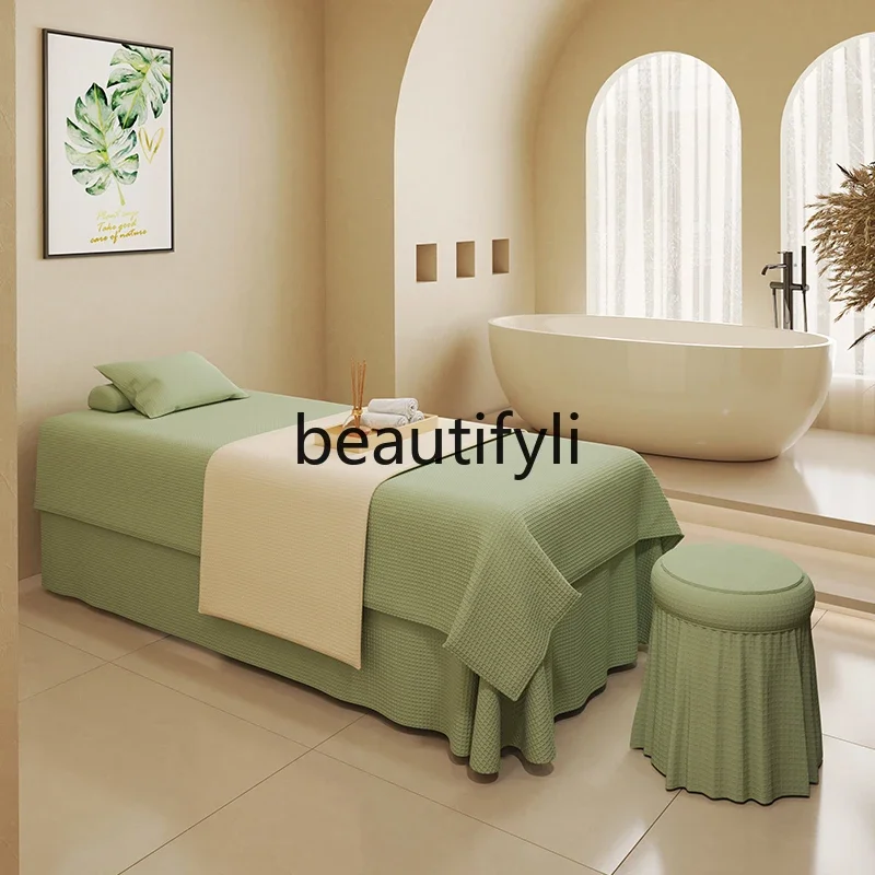 Beauty bedspread four-piece light luxury high-end beauty salon massage bed sheet cover summer