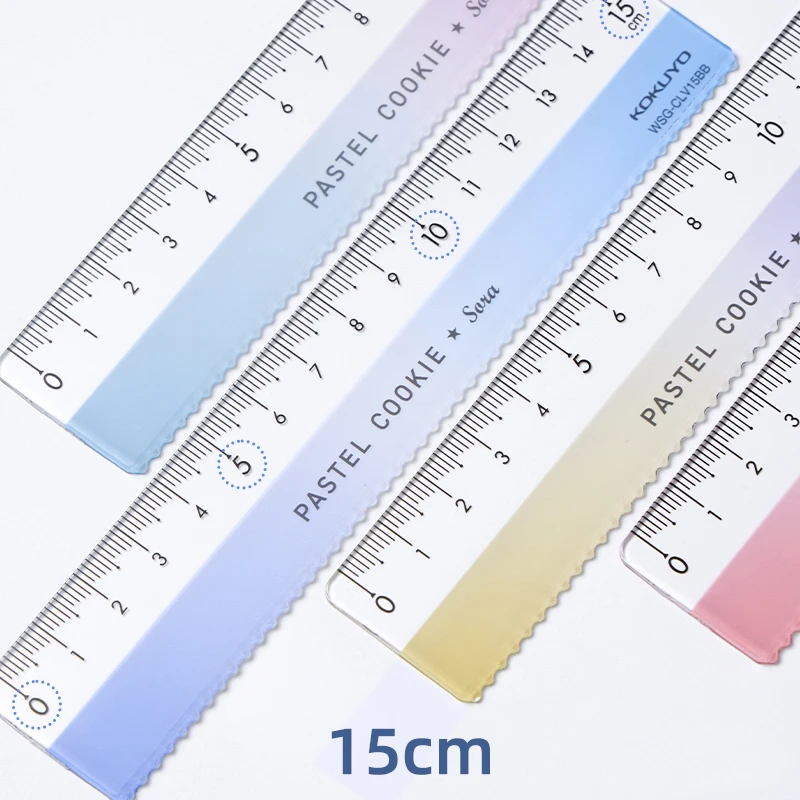 Kokuyo Pastel Cookie 15cm Ruler Wave Line Transparent Acrylic Color Straight Liner Office School Student Supplies A7151