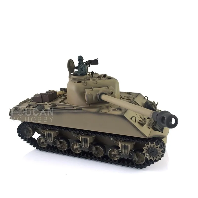 Juguetes HENG LONG 1/16 personalizado 7,0 M4A3 Sherman RC tanque Toucan 3898 barril retroceso 360 °   Metal Readt to Run Panzer Toys TH19791