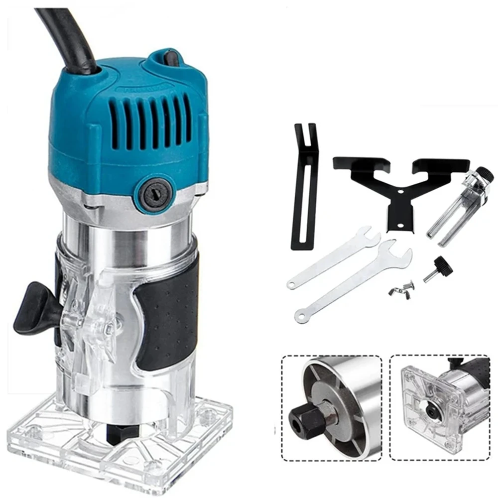1200W 30000rpm Electric Trimmer Wood Milling Machine Carpentry Manual Trimming Tools Woodworking Laminate Trimmer Engraving Slot