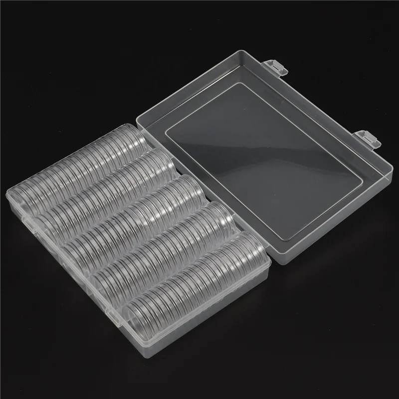 【Favorit Pembelanja!】 Tempat Koin 17/20/25/27/30Mm, 300 Buah Kapsul Koin Perak dengan Gasket Busa, Tempat Koin Profesional untuk Koin