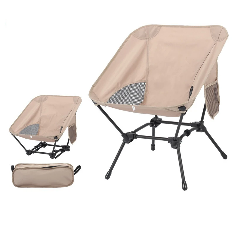 

Outdoor portable beach chair Oxford cloth iron pipe folding chair Square structure fishing camping picnic moon chair