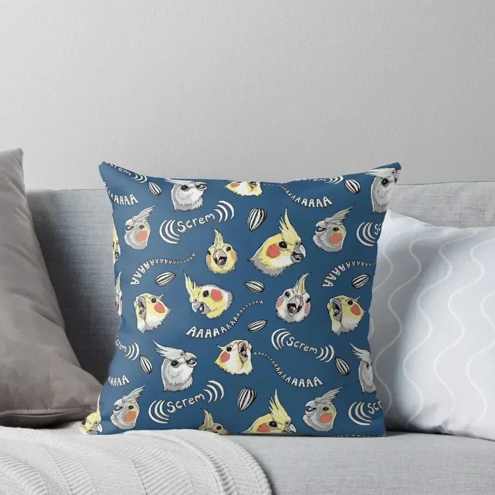 Cockatiel Screm Throw Pillow Pillow Decor autumn decoration Pillow Case