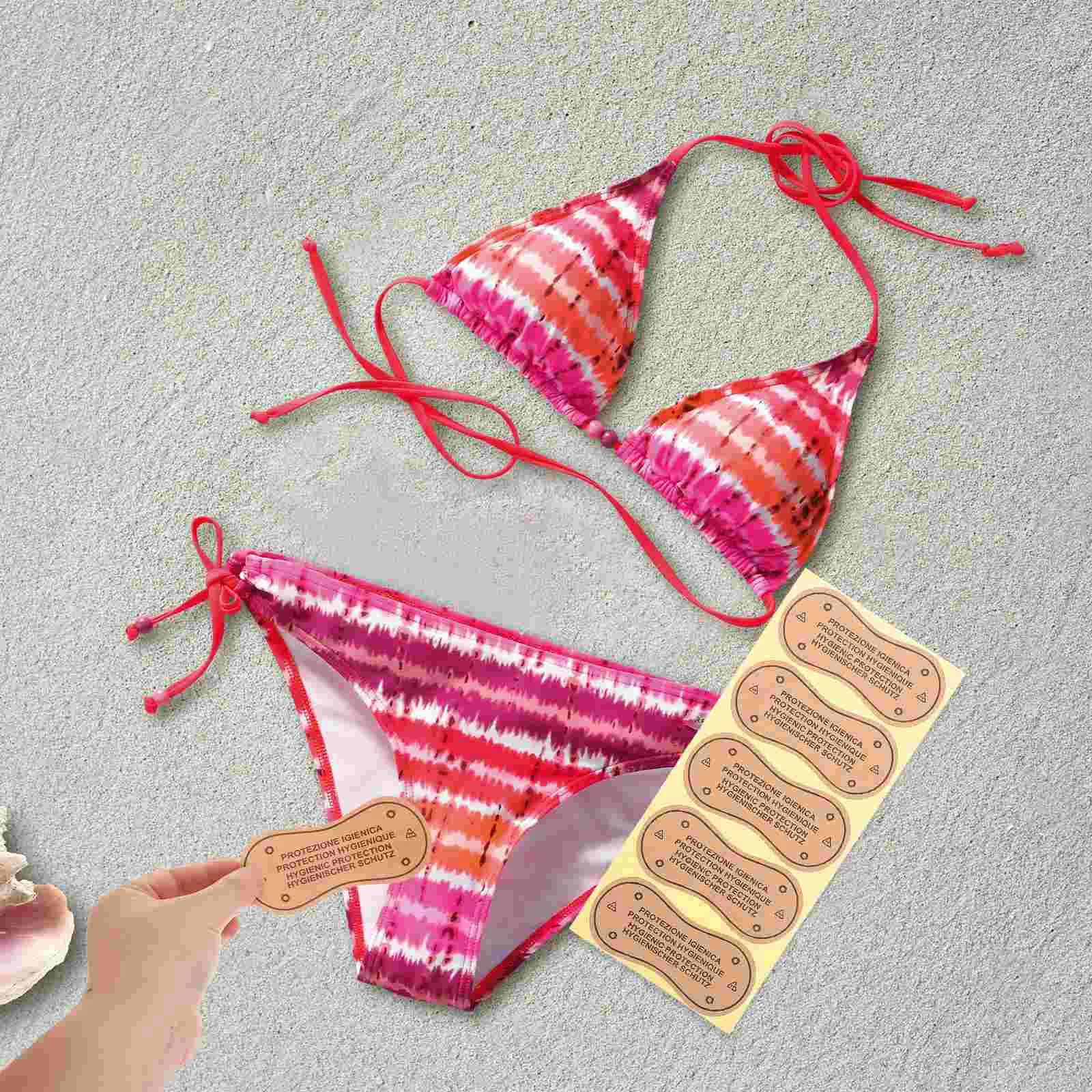 100 Pcs Sanitary Pants Girls Swimsuits Thong Panty Liners Waterproof Adhesive Labels Bikini