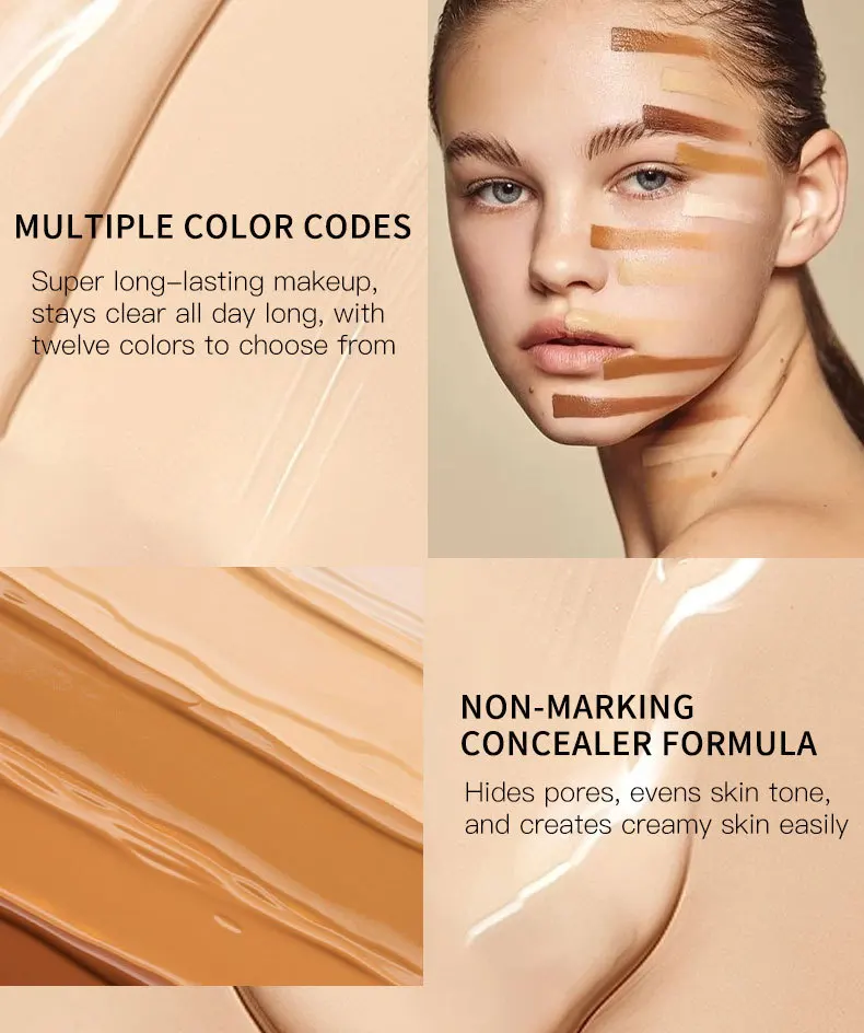 Liquid Foundation Matte High Coverage Waterproof Oil Control Moisturizing Long Lasting Concealer Professional Face Makeup